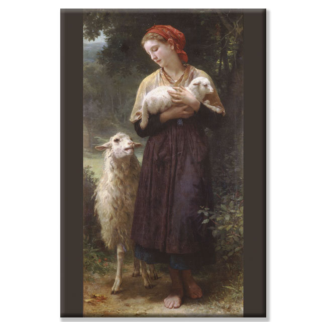 « the nouveau-né agneau » par william bouguereau, reproduction d’art