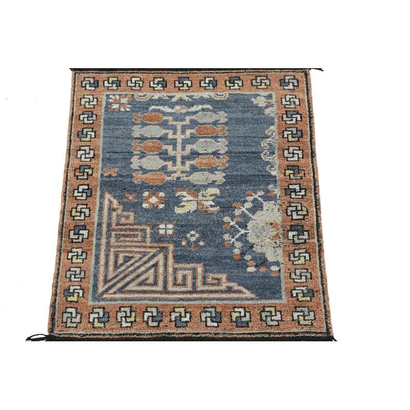 Burano Hand Knotted Wool Geometric Area Rug, Rectangle 8' x 10'