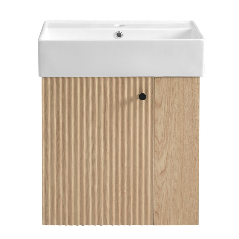 Meuble-lavabo flottant avec lavabo en céramique