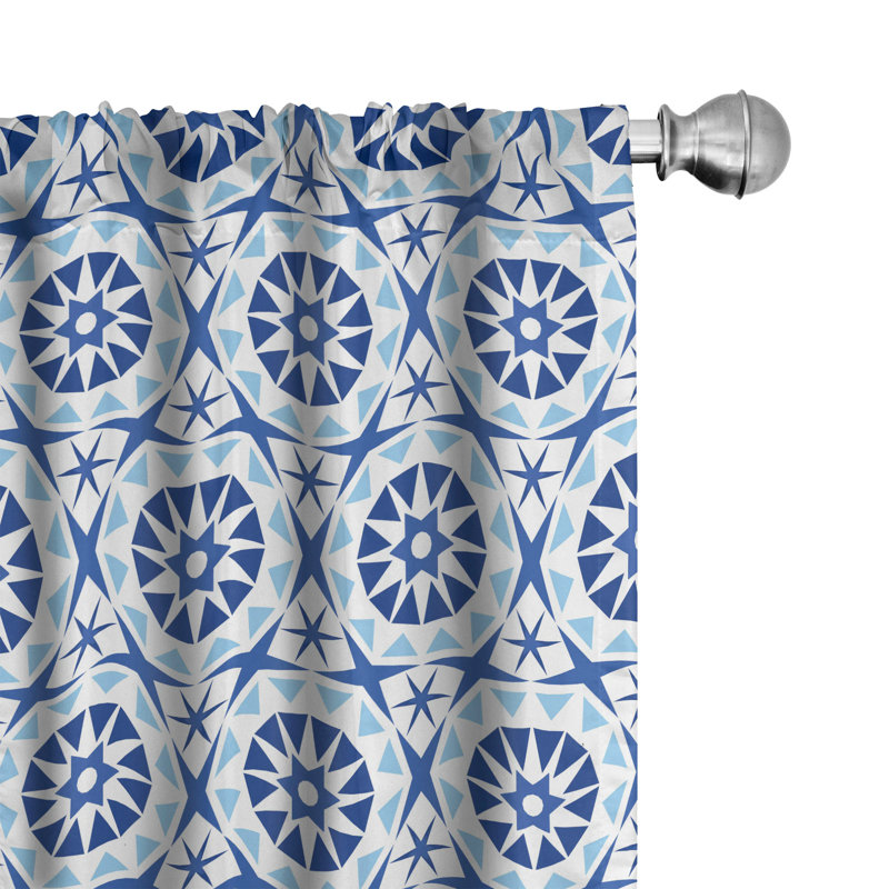 Mandala Floral Semi-Sheer Rod Pocket Sliding Panel, 28" x 63"