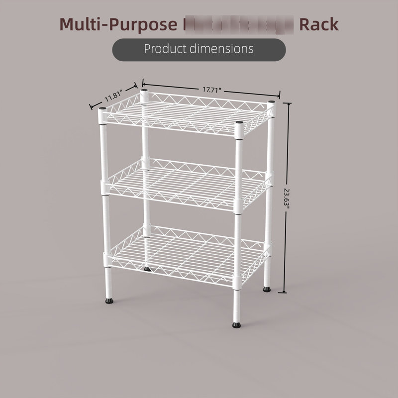 Unité de rangement multi-usage en métal 3 couches, blanc, pour différentes pièces - cadre, épissure, étagère