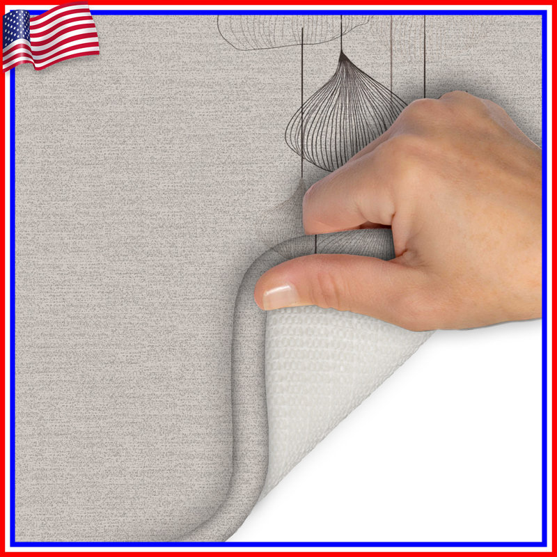 Tapis de bain abstrait, Single - 34" L x 21" W, Beige / abstrait 1