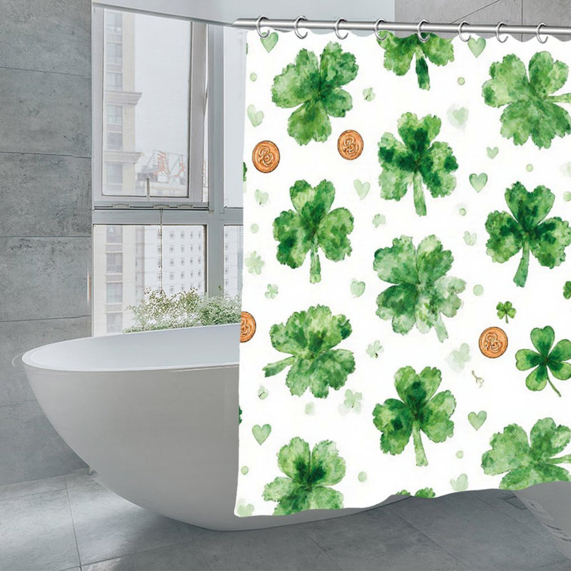 Rideaux de douche Clover Coins pour salle de bain, 71 po x 71 po