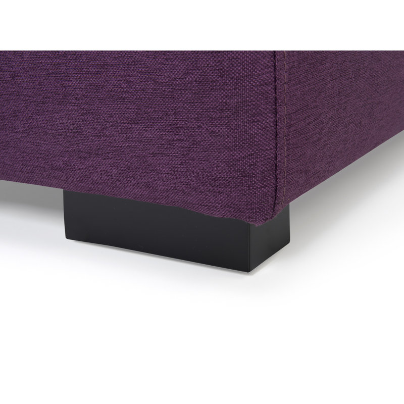 Cronin 80cm Wide Rectangle Standard Ottoman, Purple