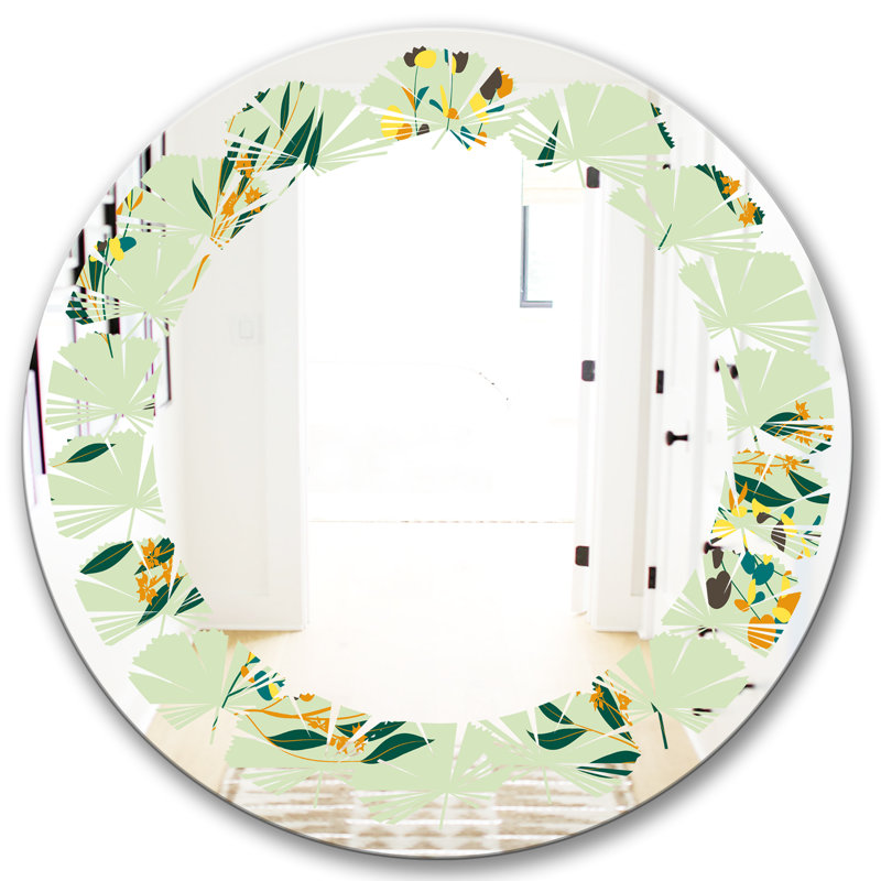 Miroir de meuble-lavabo à feuilles orchidée sans cadre cottage Americana, 23,6 po x 23,6 po, Feuilles 4