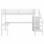 Lit mezzanine avec bureau en L et port USB, tablette de garde-robe et DEL-2119322376