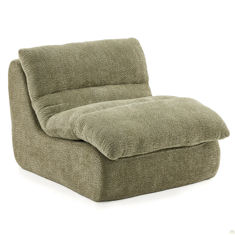Canapé rembourré d'appoint, fauteuil moderne avec assise moelleuse, Vert