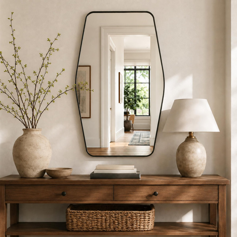 Miroir d'appoint Modern, Noir mat