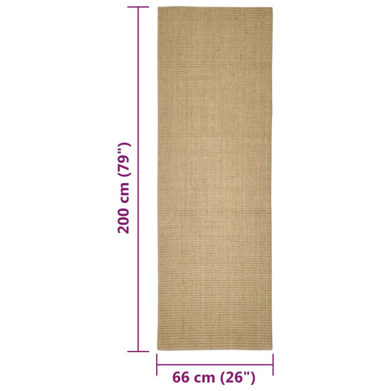 August Grove Rug Natural Sisal Brown, Rectangle 66 x 200cm
