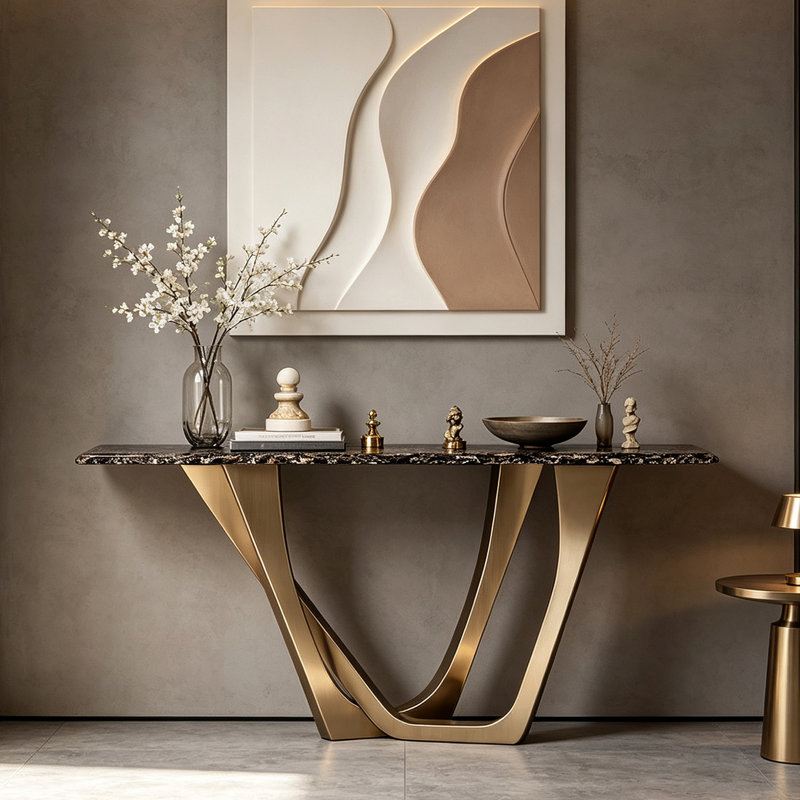 Console Italian Luxury, H 33,5 po x l 63 po x P 15,7 po