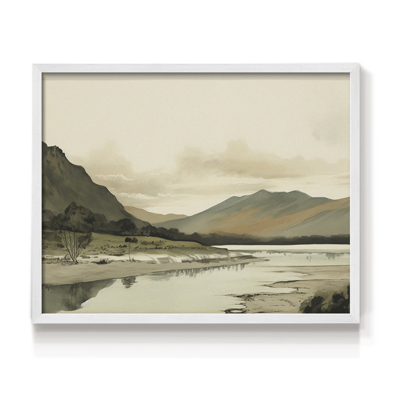 Paysages rétro - Cxxxi - impression encadrée - réversible, H 11 po x l 14 po, Blanc