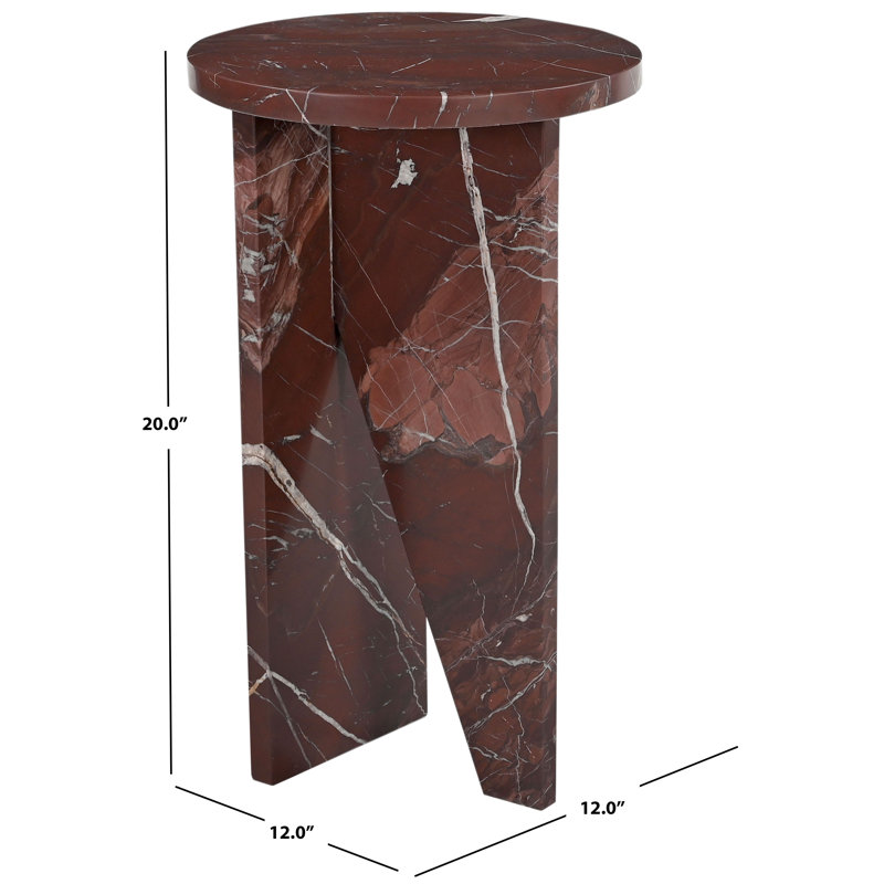 Devlin Marble Drink Table, Red