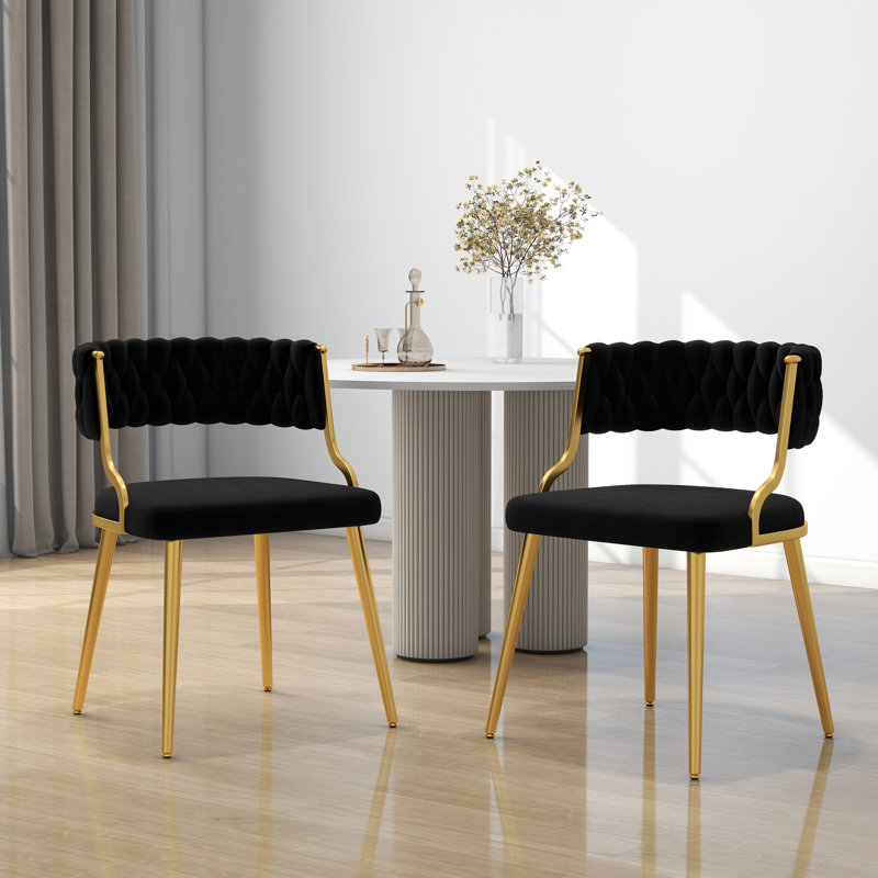 Christal Upholstery Dining Chair, Black