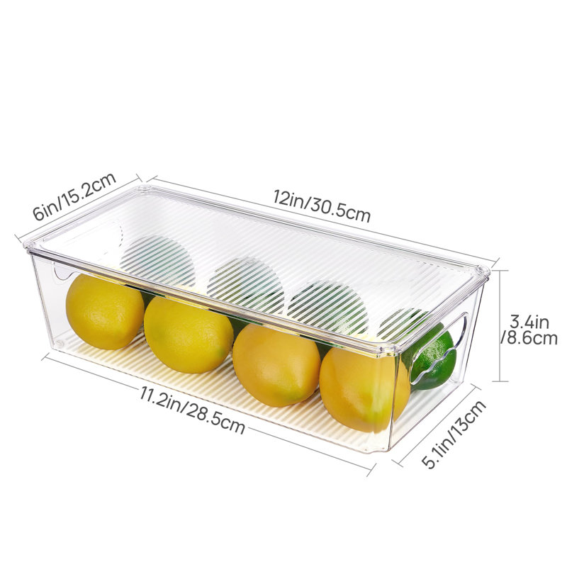 8-Pack Clear Plastic Organizer And Storage Boxes With Lids, Stackable, And Handles