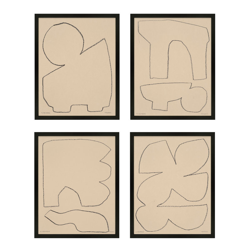 Outlines Painting by Michael Kempen, 40" H x 32" W x 1.25" D, Black 