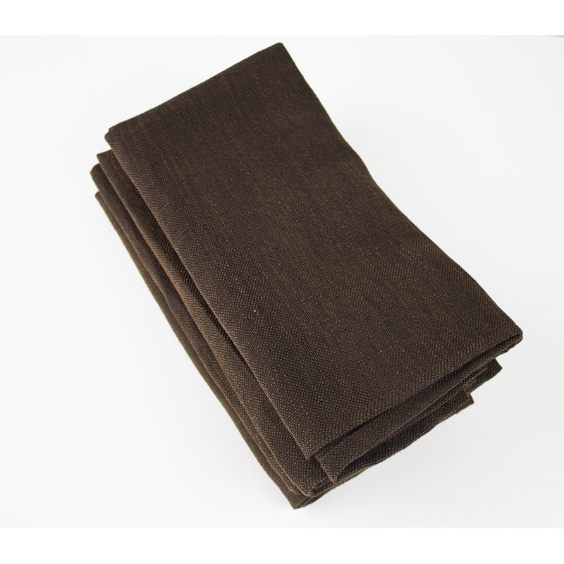 Ensemble de 4 serviettes en tissu bourgogne, Chocolat