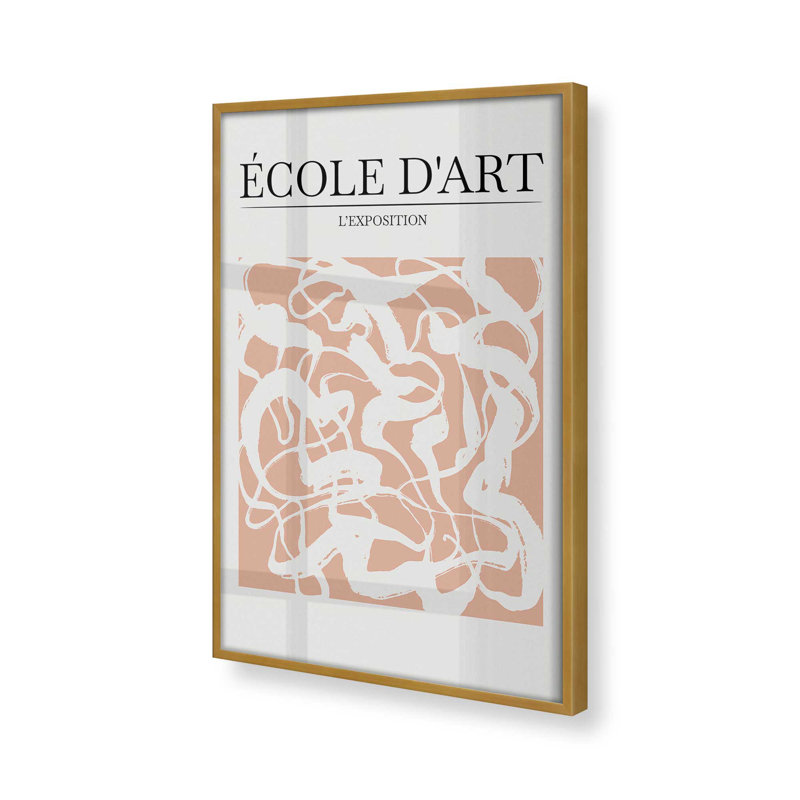Flowing Forms v1 Print, Polished Gold Picture Framed, 36" H x 24" W x 1.25" D