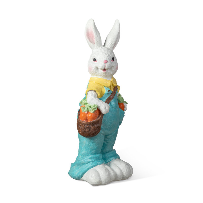 Décoration de table 17,25 "H Lapin en résine avec carotte