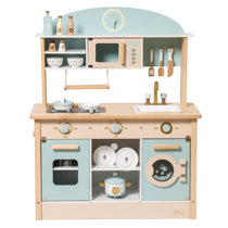 Kids Pretend Play Kitchen Wooden Montessori Playroom Furniture Nursery  Decor Birthday Gift for Toddler Girl Wood Natural Baby Neutral Room (Color  #1)