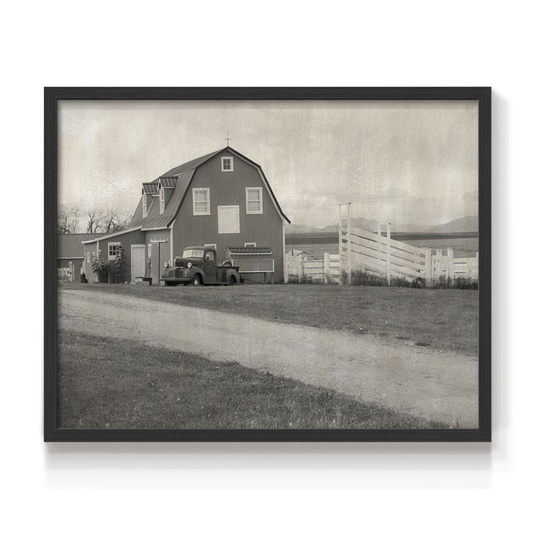 Jour de ferme - reproduction encadrée, H 11 po x l 14 po, Noir, noir, noir, noir