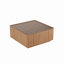 Table basse de 31,5 pouces carrée avec tiroirs de rangement, table basse moderne en bois avec plateau en verre, tables de centre de table de thé pour le bureau de salon, noyer