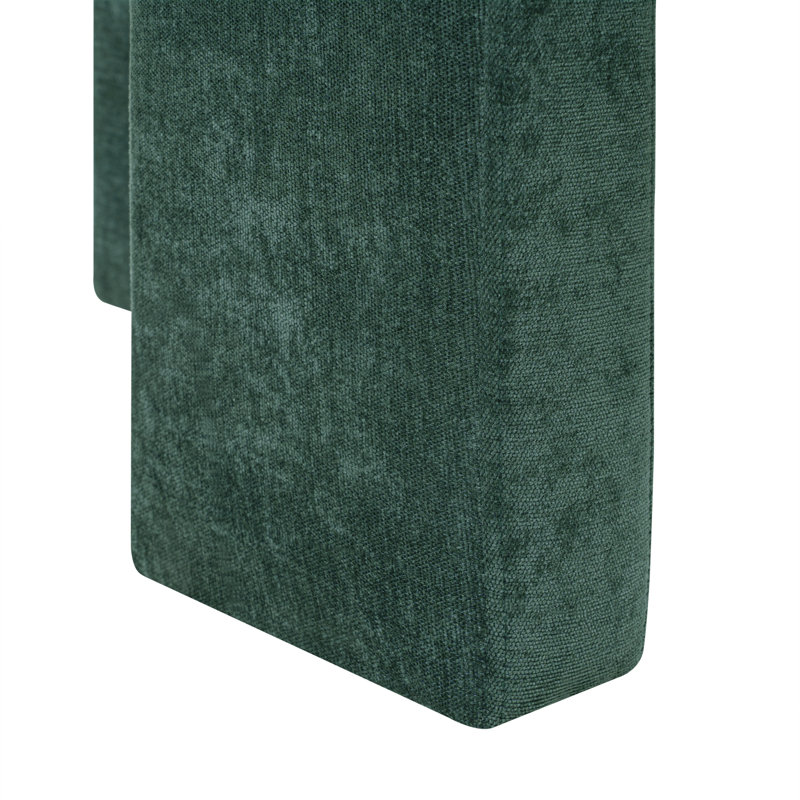 Modern 3-Leg Chenille Accent Chair With Ergonomic Arms & Removable Pillow, Plush Small Space Armchair, Single Sofa Chair For Living Room, Bedroom, Dining Room And Office, Dark Green