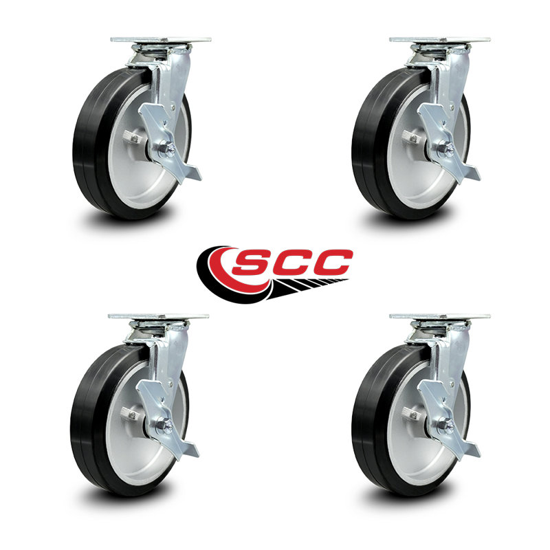 Rubber on Aluminum Caster