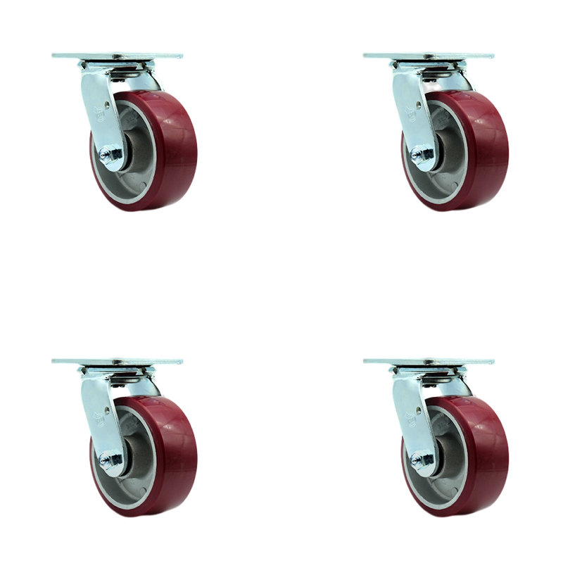 Swivel Caster Set with Roller Bearings