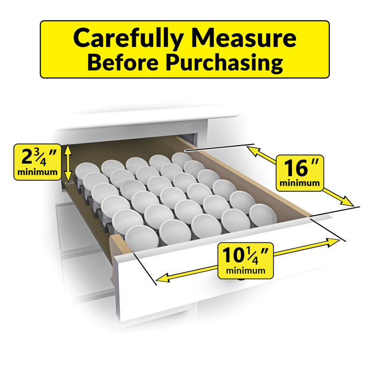 Lynk Professional Spice Rack Tray - Expandable 4 Tier Heavy Gauge Steel Drawer Organizer, Silver Metallic