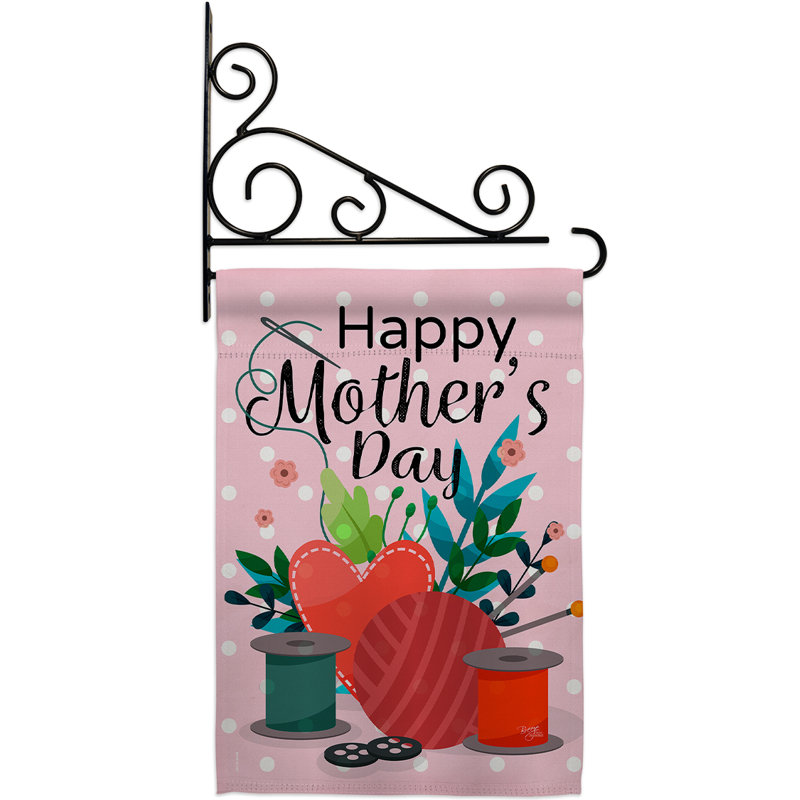 Ensemble de drapeaux en polyester 18,5 po x 13 po Happy Sweet Mother's Day