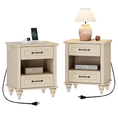 Endymion - Drawer End Table Set and Built-In Outlets