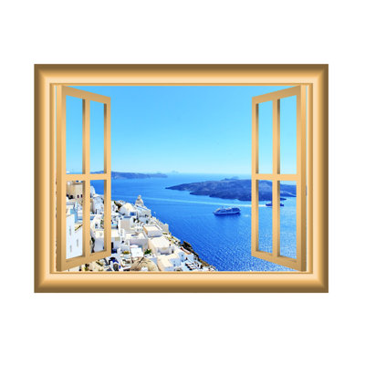 Décalcomanie murale cityscape beach scene window