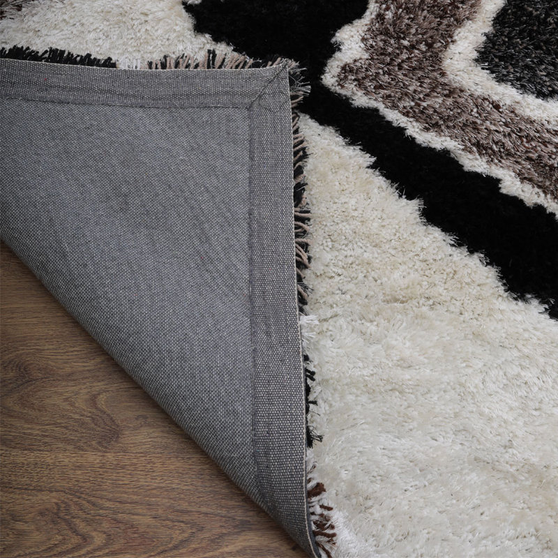 Tapis écologiques en polyester touffeté à la main Cattrall, Rectangle de 5 pi x 8 pi