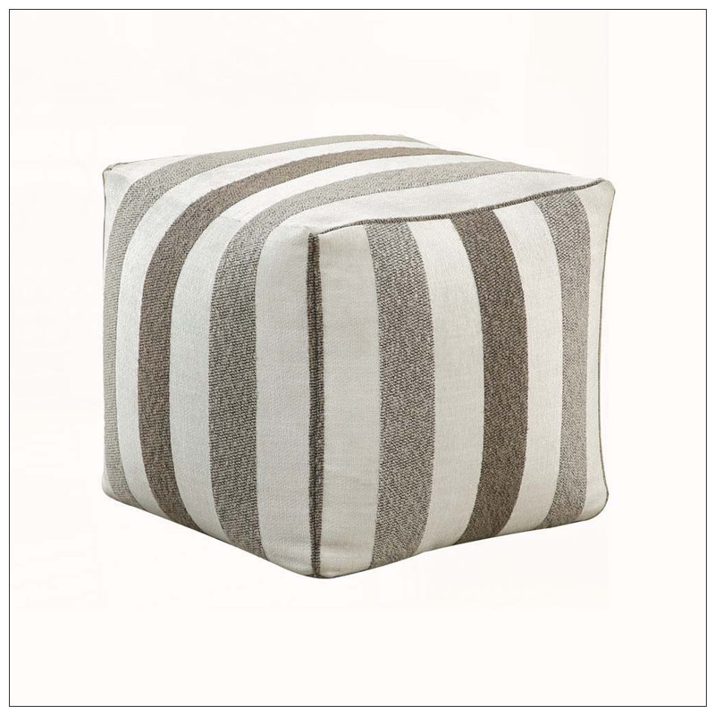 Pouf carré en jacquard avec fond antidérapant, Grey