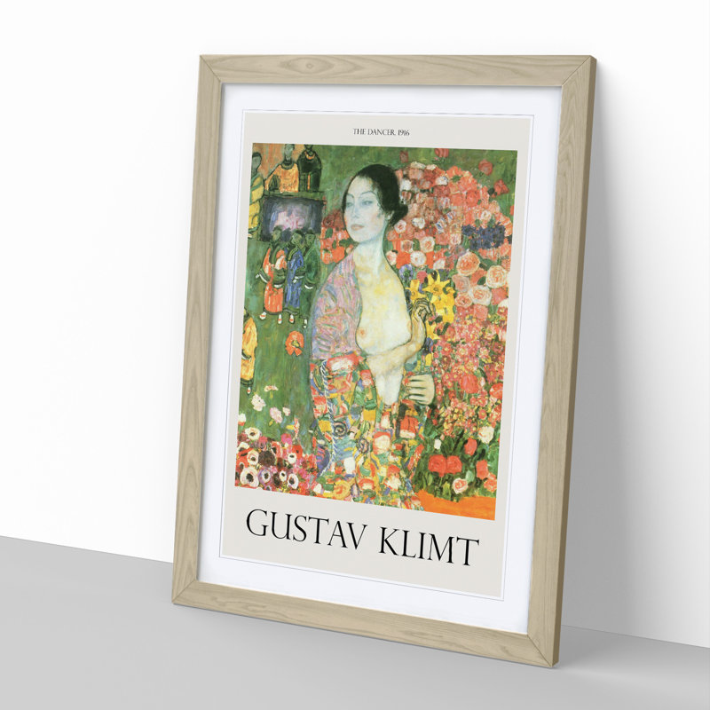 The Dancer by Gustav Klimt - Picture Frame Painting, Oak Framed, 36cm H x 27cm W x 2cm D