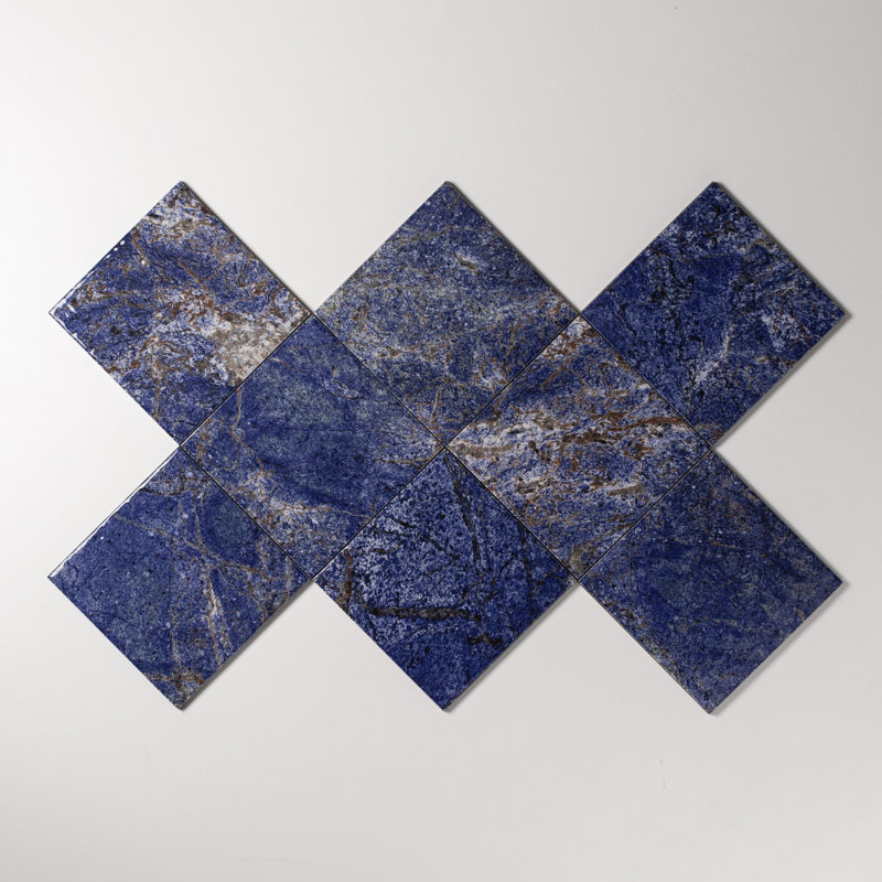 Seascape 6"x6" Calypso Gloss Glazed Porcelain Wall Tile, Calypso Gloss