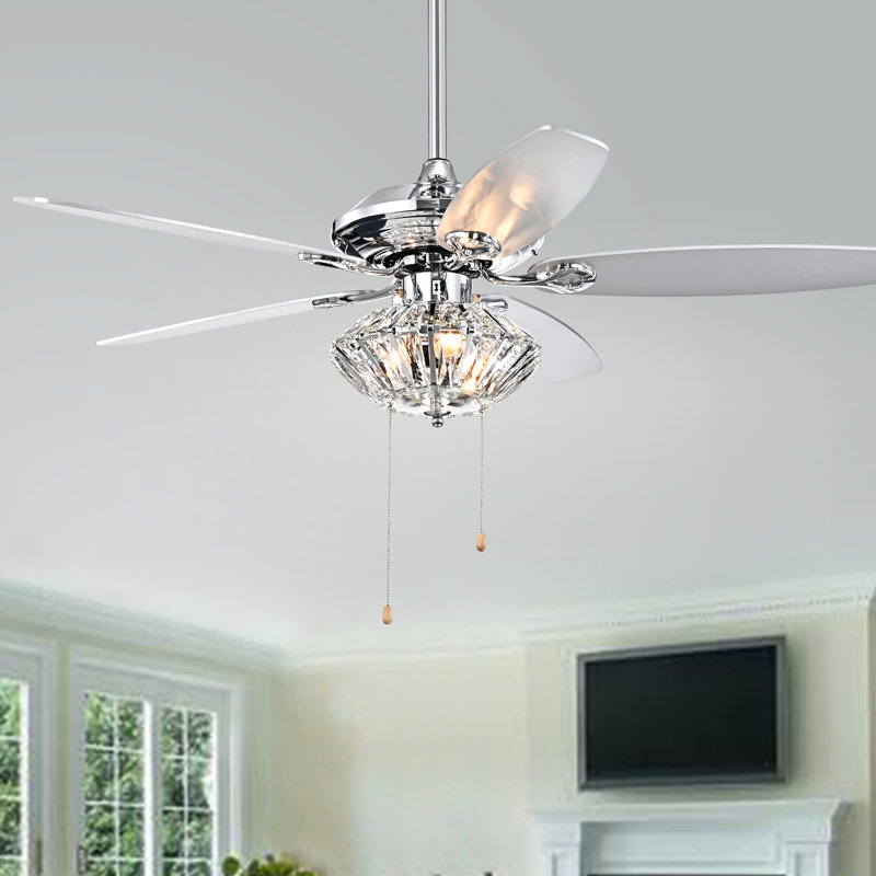 Lurlyne 52'' Ceiling Fan with Light Kit, Black/Brown, Pull Chain Switch