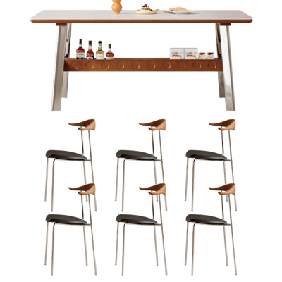 Vintage Durable Rock Slab Storable Dining Table