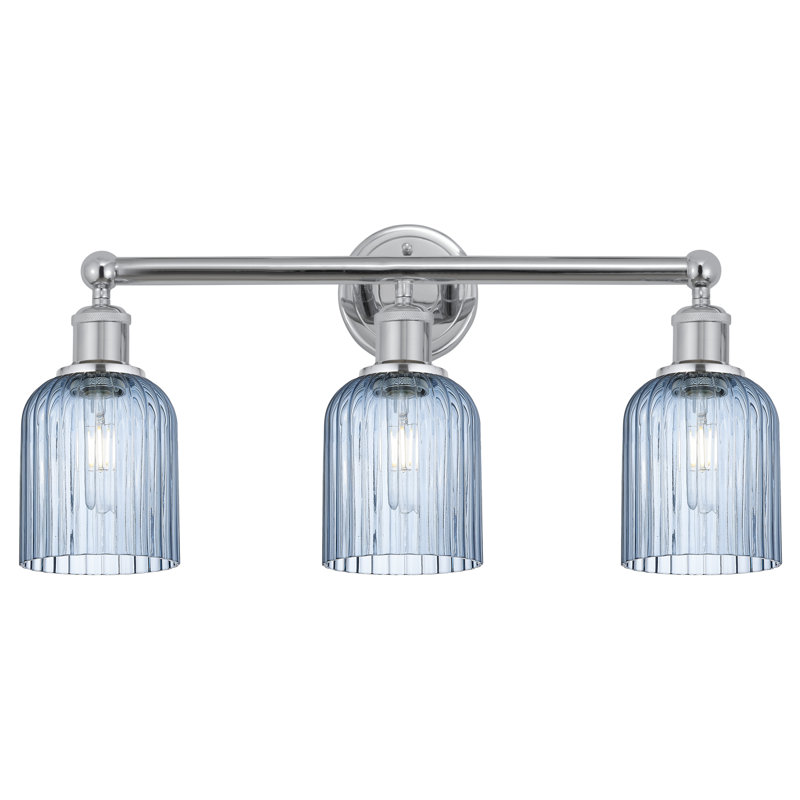 Edison Northgate 3 Light 23" Bath Vanity Light Shade, Blue, Polished Chrome