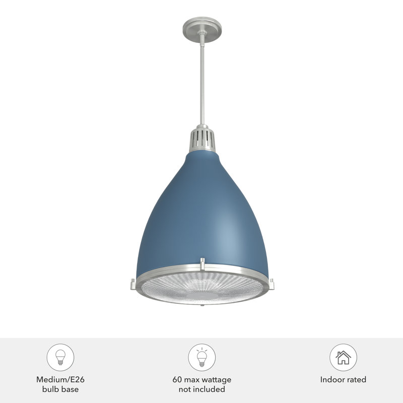 Bluff View 16" Indigo Blue Glass LED Pendant Light