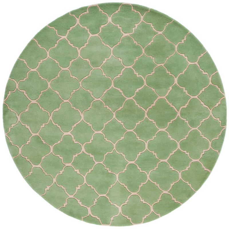 Carolene Hand Tufted Wool Geometric Rug, Round 7'