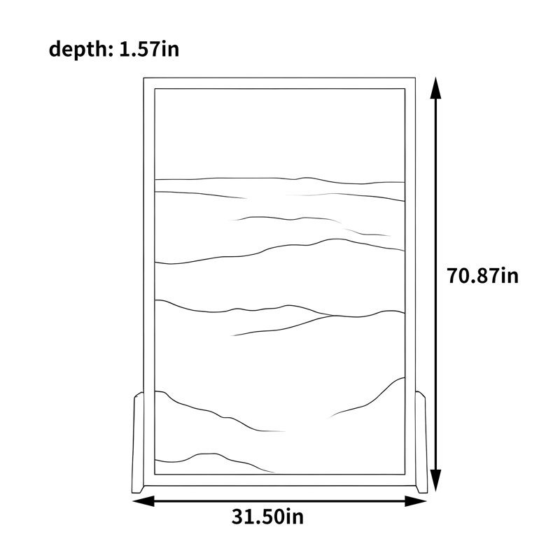 Kiranjeet, H 70,87 po x l 31,5 po x P 1,57 po, Blanc / gris / cannelle