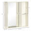 Armoire de salle de bain blanche avec miroir et 2 tablettes blanches, 24,85 po x 25,5 po, pour rangement fonctionnel dans le salon, miroir à pharmacie, rangement