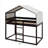 Comfy Twin-Over-Twin Wooden Bunk Bed With Cozy Tent Top-444209433