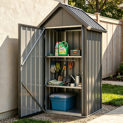 Armoire de rangement extérieure imperméable avec tablettes