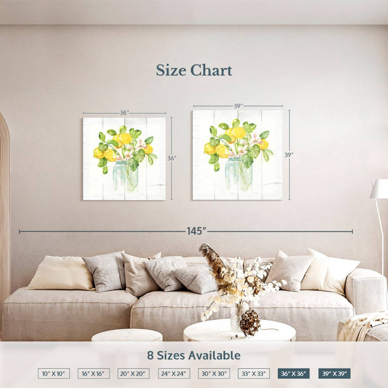 Yarlin Lemon Branches I, 39" H x 39" W