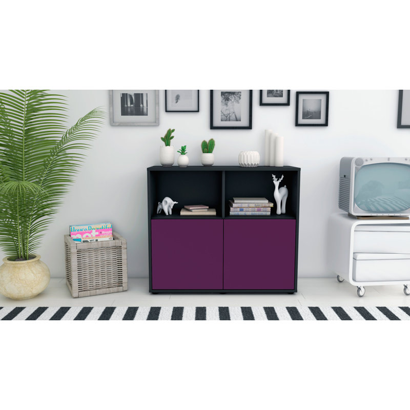 Raleigh 92cm Sideboard, Anthracite/Purple