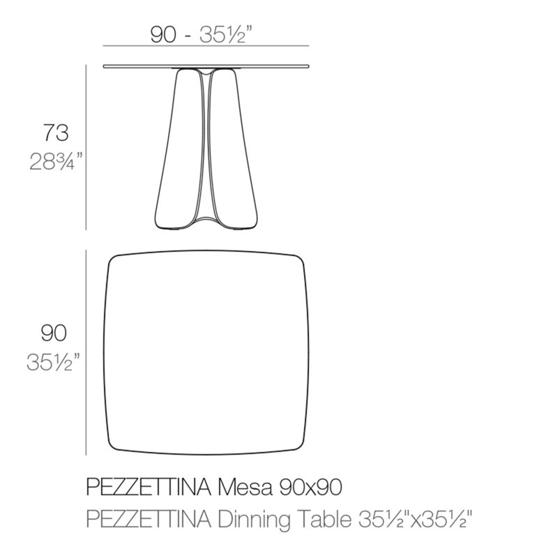 Table de salle à manger à piédestal 35,5 po Pezzettina, Anthracite, Non