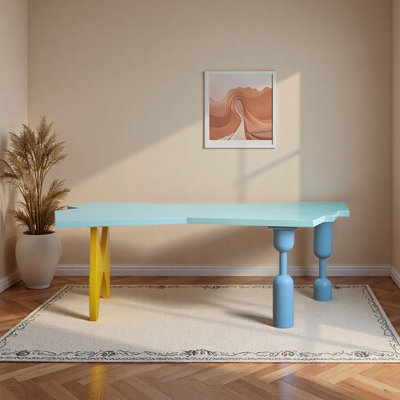 Colorful Creative Design Shaped Ash Wood Desk