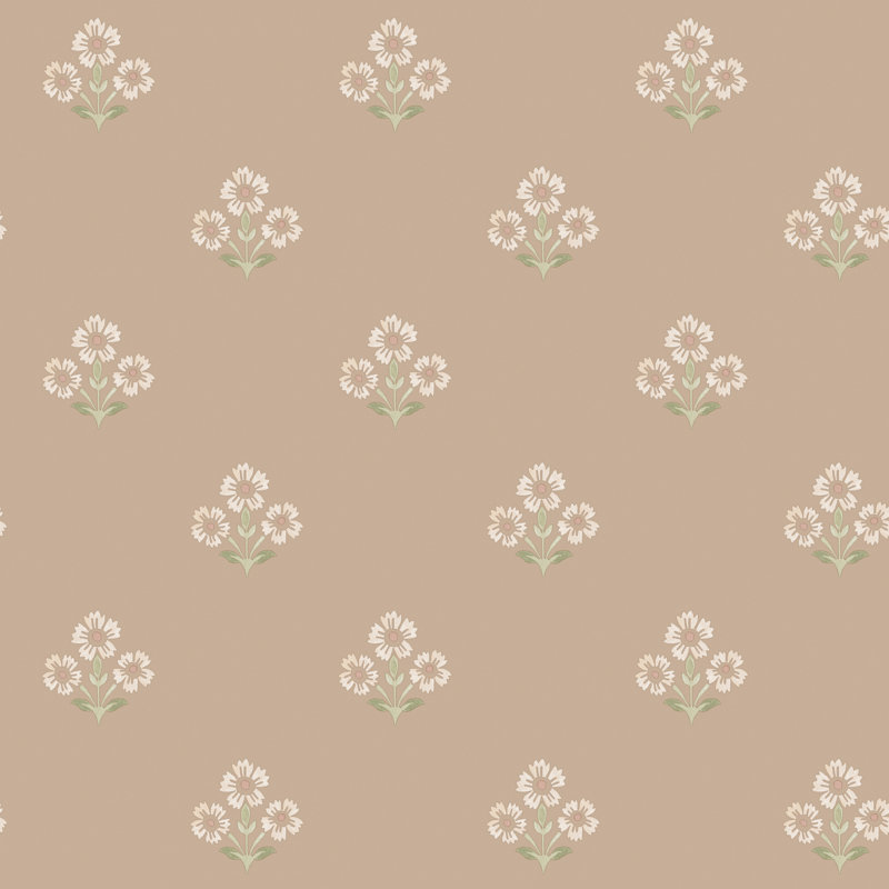 Papier peint à motif marguerite non collé, Rose